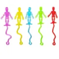 Colorful stretchy sticky crawler toys, funny party novelty skeleton prank toys set of 5. - Sticky Skeleton Mixed Color