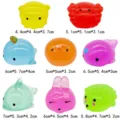 Cute glitter squishy animal toys set, soft rubber stress relief toys with assorted cute designs. - Large Glitter Squishies (Mixed)
