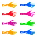 TPR soft rubber Halloween sticky ghost hand toy, colorful stretchy wall climbing prank toy. - Ghost Hand Launcher / 8.2x3.5cm / Multicolor
