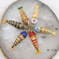 Kleurrijke geëmailleerde vis hanger koper DIY ketting sieraden accessoire charm 40mm - 6 Secties Vis Wit