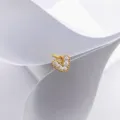 Vergoldeter Herz Zirkonia Anhänger DIY Mode handgemachte Schmuck Charms Zubehörteil - Stil B / Nur Anhänger (Ohne Kette) / Gold