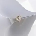Silberfarbener Zirkonia Herz Anhänger DIY Modeschmuck Halskette Zubehör funkelnd elegant - Stil B / Nur Anhänger (Ohne Kette) / Silber