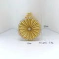 Gold-plated copper round sunburst cubic zirconia pendant jewelry accessory variant view. - Round Sun Flower (Style B) / Pendant Only (No Chain)
