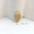 Gold Heart Pave Zircon U-Shackle Lock Pendant DIY Fashion Jewelry Accessory Variant - Heart Padlock (Style F) / Pendant Only (No Chain)