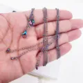 Colorful beaded chain DIY necklace components rainbow stainless steel jewelry findings supply - Rainbow