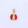 Exquisite ladybug pendant charm with red enamel and sparkling crystal details for DIY crafts. - Ladybug Style (H款)