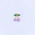 Exquisite cherry pendant with pink and green zircon stones for DIY jewelry making accessories. - Style A