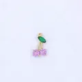 Cute cherry pendant gold plated pink zircon necklace charm sweet fruit jewelry accessory - Style B