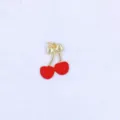 Cute red cherry metal charm pendant DIY jewelry accessory for keychain necklace bracelet craft - Cherry Design (Type A) / Red