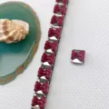 Stainless steel modular charm bracelet detail featuring glossy red bear links and DIY parts. - Bear Component Style (Style 6)