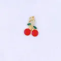 Cute 3d cherry copper pendant diy necklace handmade accessories with red green enamel and crystal. - Style C