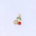 Sweet cherry pendant necklace for women, dainty gold fruit design jewelry charm accessory. - Style B