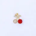 Close up of exquisite cherry pendant with micro zirconia and red gemstone detail jewelry accessory. - Style I