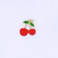 Dettaglio ciondolo ciliegia in rame 3D carino, frutto rosso vivace per accessori collana fai da te. - Stile H