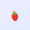 Gold-plated red strawberry charm pendant, cute DIY jewelry accessory for necklace or bracelet. - Style K
