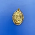 Pendentif religieux plaqué or avec perles grises, détail de collier de mode fait à la main. - Style Perles Grises (11) / Pendentif Seul (Chaîne Non Incluse)