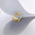 Pendentif cœur doré avec aile accessoire bijoux cuivre DIY mode collier artisanat - Style D / Pendentif Uniquement (Sans Chaîne) / Or