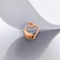 Pendentif Coeur Ailes Or Rose DIY Charme Collier Cuivre Accessoire Tendance Mode Chic - Style D / Pendentif Uniquement (Sans Chaîne) / Or rose