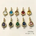 Modischer tropfenförmiger farbiger Zirkon Anhänger DIY Schmuck Zubehör, 10x20mm. - Tropfenform / Transparent