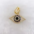 Gold evil eye pendant charm with blue and white zircon stones sparkling jewelry accessory - Gold Evil Eye Rhinestone Style (Style 60)