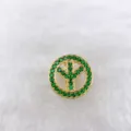 Gold tone green rhinestone peace sign charm pendant DIY jewelry accessory bracelet watch band - Gold Peace Sign Style with Green Rhinestones (Style 62)