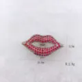 Sparkling crystal red lips brooch pin fashion DIY jewelry accessory with brilliant stones - Pink Rhinestone Pave Red Lips Style (35 Style)