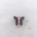 Butterfly DIY jewelry charm pendant, multi-color crystal copper accessory for bracelet. - Silver Butterfly Style Fully Set with Multicolored Rhinestones (41 Models)