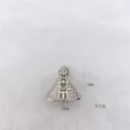 Silver tone rhinestone pendant charm DIY jewelry accessory 16mm compact decorative piece - Silver Virgin Mary Style Fully Set with White Rhinestones (43 Models)