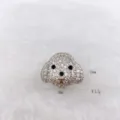 Exquisite silver pave rhinestone cute puppy head jewelry charm DIY pendant accessory for bracelet. - Silver Dog Rhinestone Style (Style 63)
