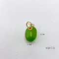 Green olive fruit pendant charm with red stone gold copper DIY jewelry accessory. - Olive Style (Style A)