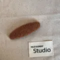 Détail de pince à cheveux duveteuse marron, barrette BB en feutre doux pour femme et fille. - Pince BB Ovale / Orange Citrouille