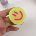 Carino elastico per capelli giallo neon con faccina sorridente per donne styling quotidiano. - Lime Neon