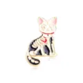 Leuke skelet witte kat emaille speld cartoon broche badge voor rugzak kraag decor. - Kat