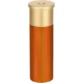 Shotgun shell style aluminum waterproof stash capsule detail view, durable metal keychain container. - Orange