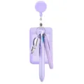 Purple nurse badge reel set with retractable holder, pen and mini scissors detail. - Set / Purple