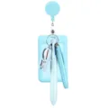 Macaron nurse badge reel set with retractable holder, multi-functional pen and mini scissors. - Set / Pink