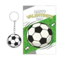 Kinder Sport Fußball Acryl Schlüsselanhänger und Valentinstag Grußkarte Set für Partygeschenke. - Fußball