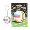 Kinder Sport Volleyball Acryl Schlüsselanhänger und Grußkarte Set Valentinstag Geschenk - Volleyball