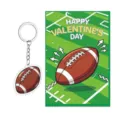 Kinder American Football Schlüsselanhänger Valentinstag Grußkarte Set Sport Geschenk - Rugbyball