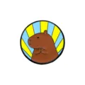 Niedlicher Capybara Emaille Pin Legierung Brosche Abzeichen für Rucksack und Kleidung - Runder Radialer Hintergrundstil (CZ0488-1)