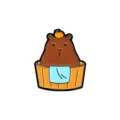 Niedliche Cartoon Wasserschwein Emailleschmuck Anstecknadel Metall Abzeichen Rucksack Dekor - Bad Mit Orange Oben Stil (CZ0488-2)
