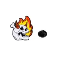 Punk Skull Flame Enamel Pin Gothic Style Alloy Brooch Badge For Clothing Decorations - Skull Flame (CZ0586-1) / CZ0586-1