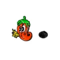 Cartoon chili flame metal brooch pin badge variant in red and green alloy design. - Chili Fire (CZ0586-2) / CZ0586-2