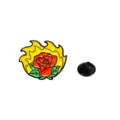 Punk style flame rose enamel pin badge, cool red flower metal brooch for clothing. - Flame Rose (CZ0586-3) / CZ0586-3