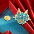 Broche esmaltado de dragón azul de dibujos animados, regalo lindo para mochila. - CZ0082 cian