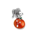 Halloween pumpkin cat brooch enamel fashion horror party badge clothing pin accessory - Silver Cat Pumpkin Style