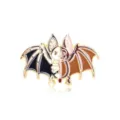 Emaille vleermuis skelet broche pin, tweekleurige creatieve Halloween reversbadge uniek. - Vleermuis