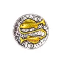 Fische Sternzeichen Metall Brosche Retro Badge, goldenes Fisch Design silberne Anstecknadel. - Fische (CZ0058-6)