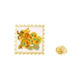 Broche esmaltado creativo del dragón del zodíaco chino sello postal insignia regalo - Dorado