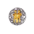 Gemini Sternzeichen Metall Brosche Vintage Stern Abzeichen Anstecknadel für Rucksack - Zwillinge (CZ0058-4)